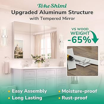 健康・医学 NUTRITIONAL HEALING Amazon.com: SDHYL Gold Medicine Cabinet Mirror with 2